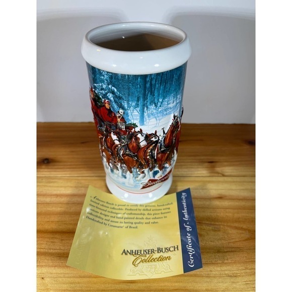 Nib 2007 Budweiser Stein Christmas Mug with Gift Box and COA Winter's Calm CS678 - Picture 3 of 10